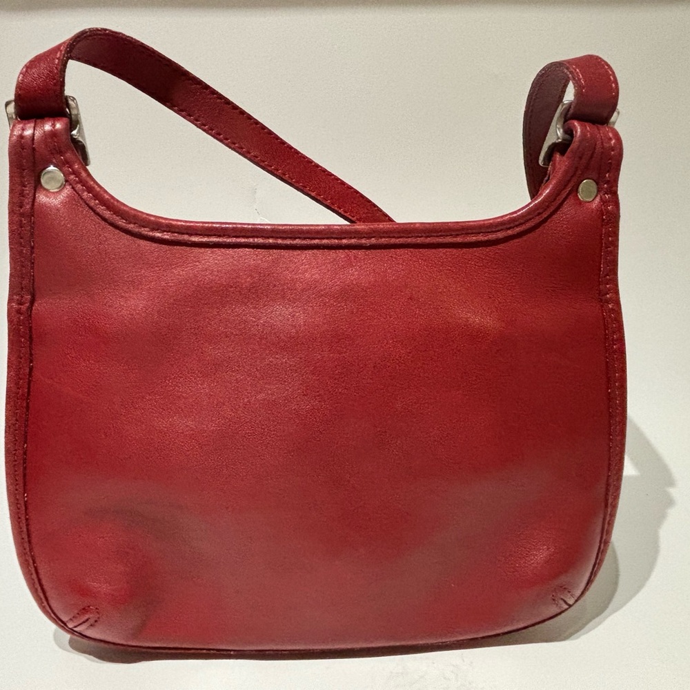 Rare Vintage Coach Red “Hippie Flap” Leather Bag - Picture 2 of 16
